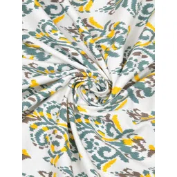 HOMEMONDE Yellow Ethnic Motifs Cotton Round 4-Seater Table Cover image 4