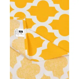 HOMEMONDE Yellow Geometric Printed Cotton 4-Seater Table Cover image 5