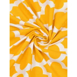 HOMEMONDE Yellow Geometric Printed Cotton 4-Seater Table Cover image 4