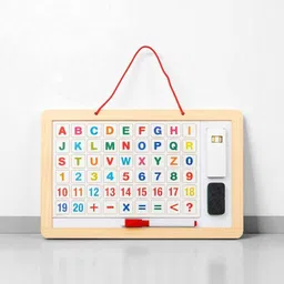 homentra Wooden Double Sided Magnetic Writing Board for Kids | ABC & Number Learning Toy-picture-17