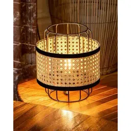 homesake 12" Rattan Cane Metal Table Lamp image 5