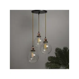 Homesake 3-Lights Round Cluster Black & Gold Metal Modern Glass Globe Pendant Light - Set of 1-picture-14