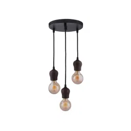Homesake 3-Lights Round Cluster Brown Mango Wood Bubble Hanging Light  (Bulb not included)-picture-24