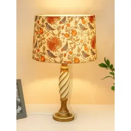 homesake Antique White Twister Wood Table lamp Rustic Farmhouse Bedside Light Bird Tree shade-picture-21