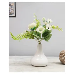 Homesake Artificial Rose Hydrangea Bouquets perfect silk flowers for weddings home décor table centerpieces, Set of 3 White-picture-10