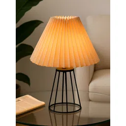Homesake Beige & Black Frustum Shaped Table Lamp-picture-20