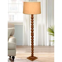 Homesake Beige & Brown Textured Wood FloorLamp-picture-21