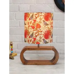 Homesake Beige & Brown Wood Bedside Desk Nightstand Table Lamp-picture-15