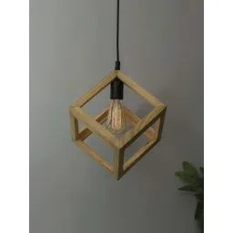 Homesake Beige Hanging Cube Lamp with Black Silicone Socket Holder - Set of 1 (Bulb not included)-picture-27