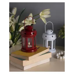 Homesake 'Birthday' Red & White Metal Hanging Candle Holder - Set of 2-picture-18