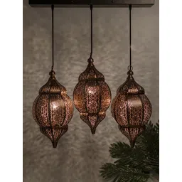 Homesake Black & Copper-Toned Self Design Handcrafted Cluster Lights-picture-12