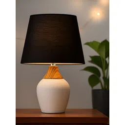 Homesake Black Ceramic Industrial Frusturical Shaped Table Lamp-picture-21