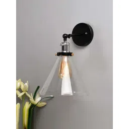 Homesake Black Edison Industrial Glass Cone Wall Lamp - Set of 1-picture-26
