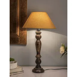 Homesake Black Eureka Polka Wood Table Lamp with Golden Shade (Bulb Included) - Set of 1-image-17