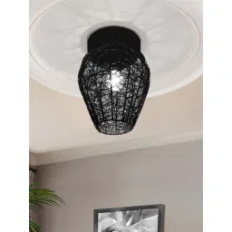 Homesake Black Metal Industrial SemiFlush Ceiling Light-image-14