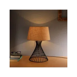 Homesake Black Metal Spiral Table Lamp with Beige Shade - Set of 1-image-47