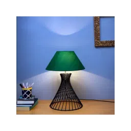 Homesake Black Metal Spiral Table Lamp with Green Shade - Set of 1-image-46
