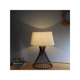 Homesake Black Metal Spiral Table Lamp with White Shade - Set of 1-image-13