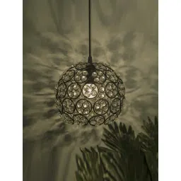 Homesake Black Round Shaped Metal Crystal Lamp - Set of 1-image-16