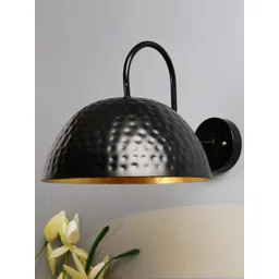 Homesake Black Textured Handcrafted Wall Lamp-image-27