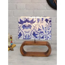 Homesake Blue & Brown Wood Bedside Desk Nightstand Table Lamp-picture-47