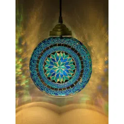 Homesake Blue Embellished Handcrafted Turkish Moroccan Mosaic Hanging Light-picture-53