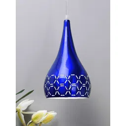 Homesake Blue Printed Glossy Spinning Cross-Cut Hanging Light-picture-39