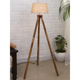 Homesake Brown & Beige Wood Tripod Floor Lamp-picture-29