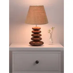 Homesake Brown Wood Bedside Desk Nightstand Table Lamp-picture-10