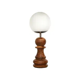 Homesake Chess Decorative Bedside Table Desk Lamp White Frost Shade Handmade Wooden Pawn-picture-13