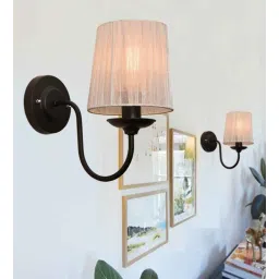 homesake Classic Wall Sconces Lighting Fixture, E27, Sheen Fabric Shade, Black, set of 2-picture-37