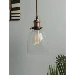 Homesake Clear Bell Shape Glass Hanging Lamp - Set of 1-picture-20