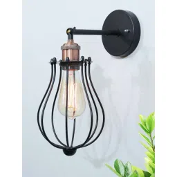 Homesake Copper & Black Metal Vintage Sconce Industrial Adjustable Socket Rustic Wire Wall Lamp-picture-20