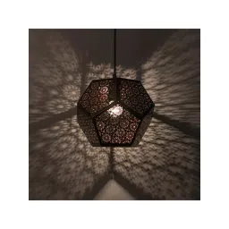 Homesake Copper Metal Cubist Hexagon Moroccan Pendant Light - Set of 1 (Bulb not included)-picture-14