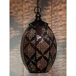 Homesake Copper-Toned Self Design Hanging Lantern-picture-36
