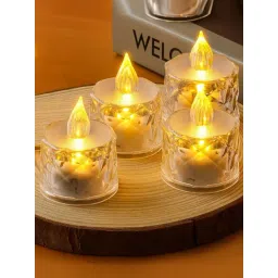 Homesake Flameless Crystal Candle 4 Pieces Tea Lights Warm White-picture-46