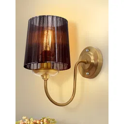 Homesake Gold-Toned & Black Metal Frustum Shaped Wall Lamp-picture-16