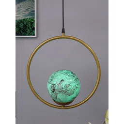 Homesake Gold-Toned & Green Round Planet Series Frosted Glass Globe Lampshade Ceiling Lamp-picture-29