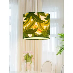 Homesake Green & White Printed Cylinder Shaped Metal Contemporary Ceiling Lamp-picture-20