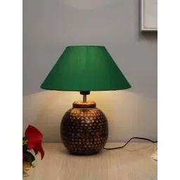 Homesake Green Hammered Oil-Rubbed Bronze Metal Linen Table Lamp-picture-32