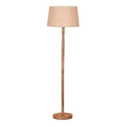 Homesake Mid Century Modern Floor Lamp for Living Room with Fabric Lampshade Off-White-picture-23