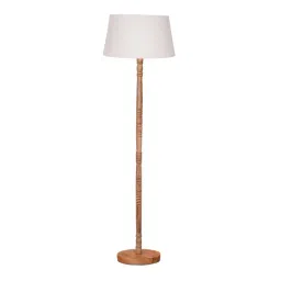 Homesake Mid Century Modern Floor Lamp for Living Room with Fabric Lampshade White-picture-27