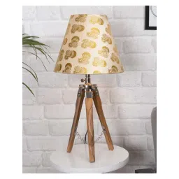 Homesake 'Modern' Beige & Brown Wood Table Lamp with Base - Set of 1-picture-25