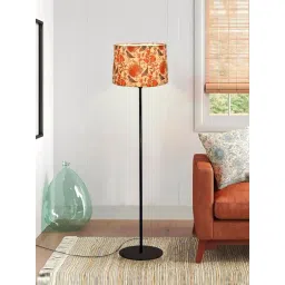 homesake Modern Farmhouse Boho Floor Lamp with Linen Red Shade-picture-36