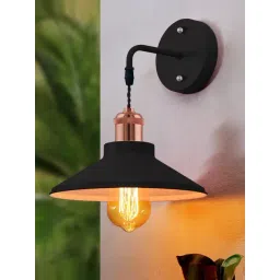 homesake Modern Industrial Black Wall Sconce Metal Cone Wall Light Fixture with Rose Gold Holder-picture-42