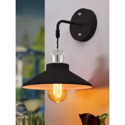 homesake Modern Industrial Wall Sconce Black Metal Cone Lamp with Nickel Holder-picture-22