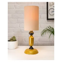 Homesake Murphy Golden & White Metal Table Lamp With Cylinder Shade (LED Bulb Included)-picture-22
