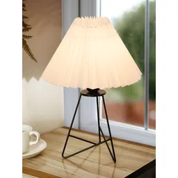 Homesake Off White Metal Industrial Frusturical Shaped Table Lamp-picture-25