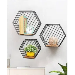 homesake Pack of 3 Honeycomb Shaped Wall Shelves-picture-21