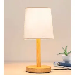homesake Pinewood Table Lamps for Nightstand, Fabric Linen Lampshade Desk Lamp, Morden Minimalist Bedside Lamps, Bedroom Nightstand Lamp Living Room,Kids Room White-picture-40